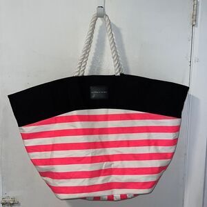 VICTORIA’S SECRET Pink Stripe Large Tote Bag